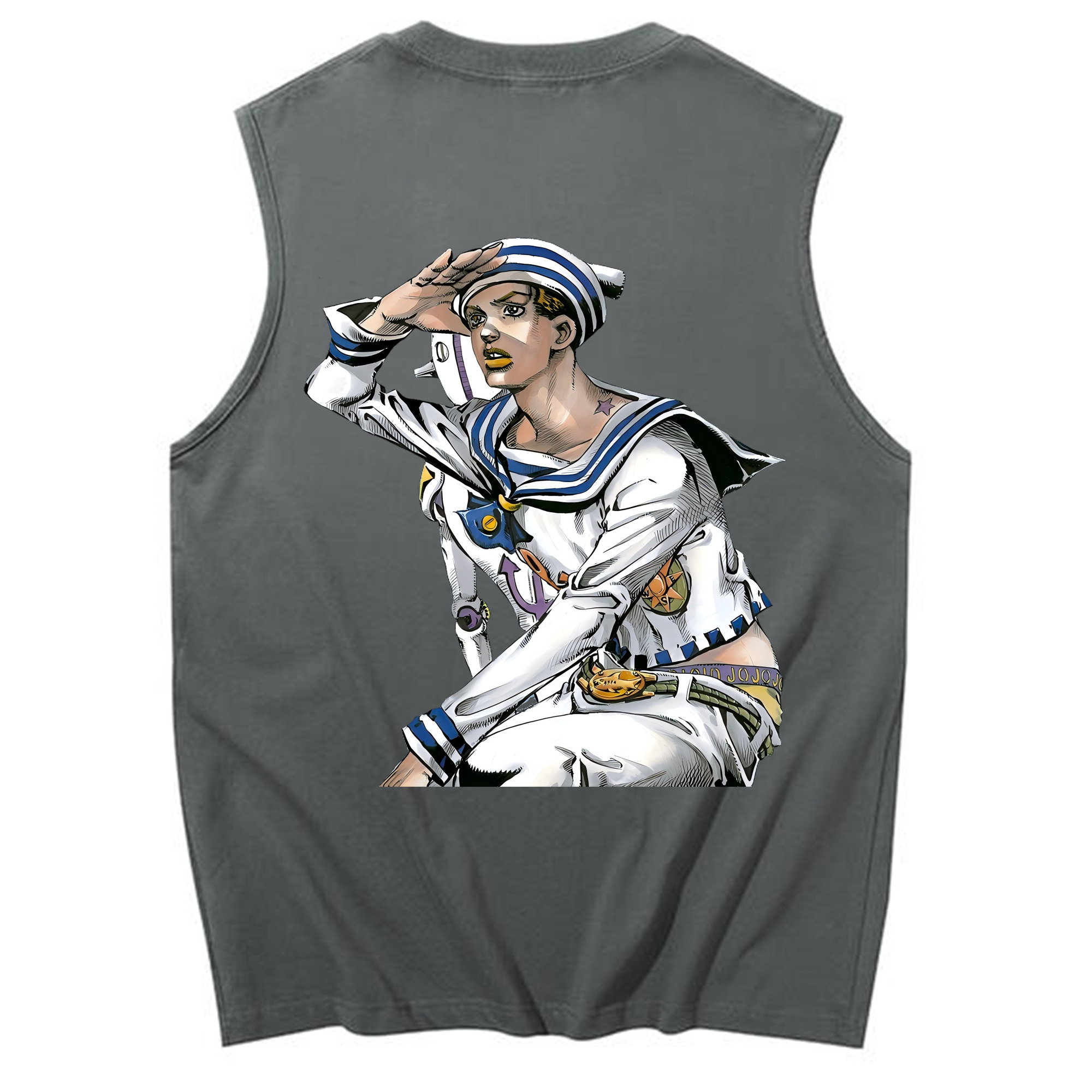 （画像用） ジョジョの奇妙な冒険 東方定助 JoJo's Bizarre Adventure Higashikata Josuke コットン100％タンクトップ（背面プリント）